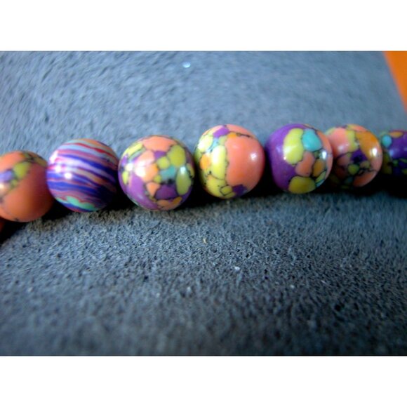 Multicolor Composite Beaded Necklace With Pendant Design & Lobster Claw Clasp  1 - Picture 3 of 4